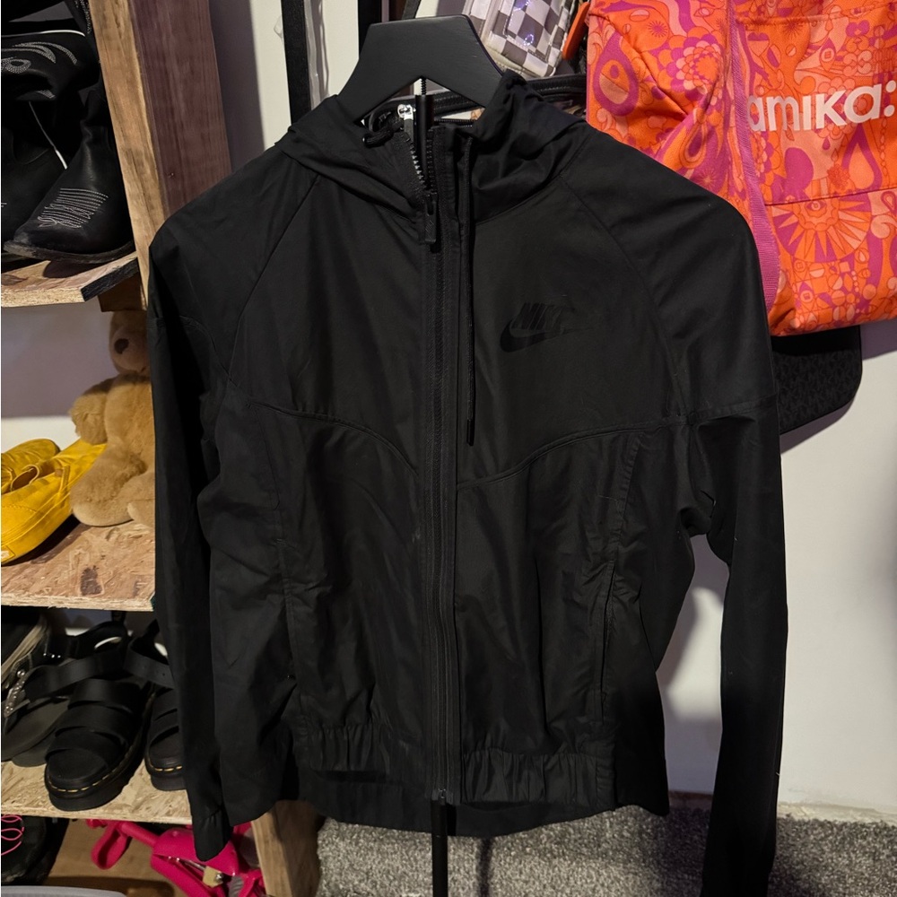 Nike Black Hooded wind breaker